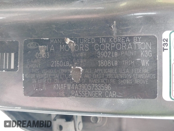 2013 Kia Forte SX с VIN KNAFW4A39D5733596, выставлен на аукционе IAAI как лот 41901921 с пробегом 185 164 миль миль и . История ставок и продаж доступна на DreamBid. Изображение 9.