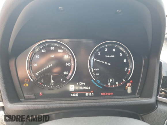 2021 BMW X1 xDrive28i with VIN WBXJG9C01M5T94314, listed as a Copart auction lot 60244134 with 43,933 mi miles and Salvage title. Bid and sale history available at DreamBid. Image 9.