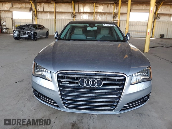 2012 Audi A8 with VIN WAURVAFD0CN028037, listed as a Copart auction lot 61004815 with 97,424 mi miles and Salvage title. Bid and sale history available at DreamBid. Image 5.