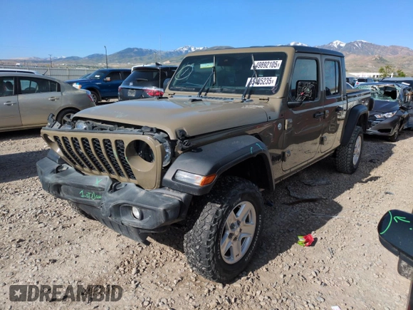 2020 Jeep Gladiator Sport S z VIN 1C6HJTAG8LL191352, wystawiony jako Copart lot #55485235 z przebiegiem 77 192 mil mil oraz Szkoda całkowita • Salvage title. Historia ofert i sprzedaży dostępna na DreamBid. Obrazek 1.