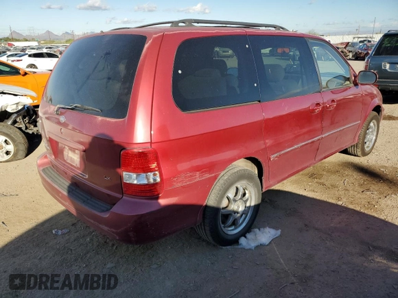 2005 Kia Sedona LX with VIN KNDUP132156669009, listed as a Copart auction lot 76936094 with 124,989 mi miles and Salvage Title. Bid and sale history available at carsss.com. Image 3.