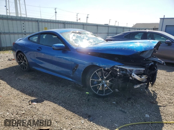 2019 BMW 8 Series M850i xDrive with VIN WBABC4C58KBU96586, listed as a Copart auction lot 55879625 with Not provided miles and Salvage title. Bid and sale history available at DreamBid. Image 4.