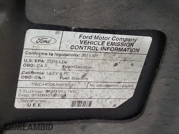 2011 Ford Taurus Limited with VIN 1FAHP2FW0BG147778, listed as a IAAI auction lot 42666687 with 283,665 mi miles and . Bid and sale history available at DreamBid. Image 13.