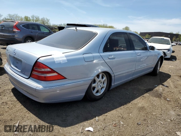 2000 Mercedes-Benz S with VIN WDBNG70J7YA056119, listed as a Copart auction lot 55221685 with 145,376 mi miles and Clean Title. Bid and sale history available at carsss.com. Image 3.