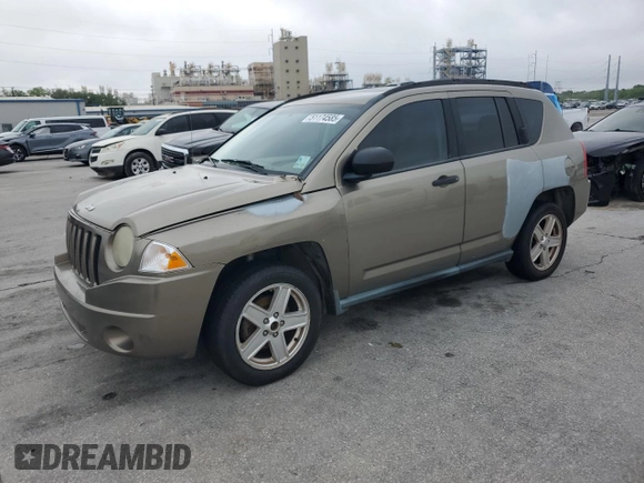 2007 Jeep Compass Sport with VIN 1J8FT47W17D205650, listed as a Copart auction lot 51174585 with 215,473 mi miles and Salvage Title. Bid and sale history available at carsss.com. Image 1.