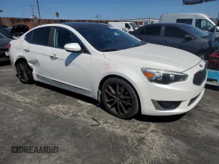 2014 Kia Cadenza Premium with VIN KNALN4D73E5155095, listed as a Copart auction lot 72916254 with 108,262 mi miles and Salvage Title. Bid and sale history available at carsss.com. Image 4.