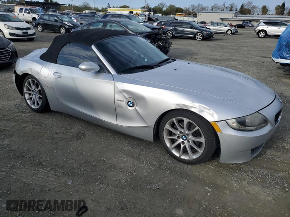 2007 BMW Z4 3.0i with VIN 4USBU33527LW73168, listed as a Copart auction lot 50080395 with 147,040 mi miles and Salvage Title. Bid and sale history available at carsss.com. Image 4.