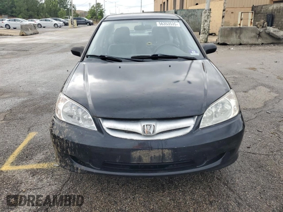 2004 Honda Civic LX with VIN 2HGES16554H543338, listed as a Copart auction lot 56353535 with 60,610 mi miles and Clean Title. Bid and sale history available at DreamBid. Image 5.