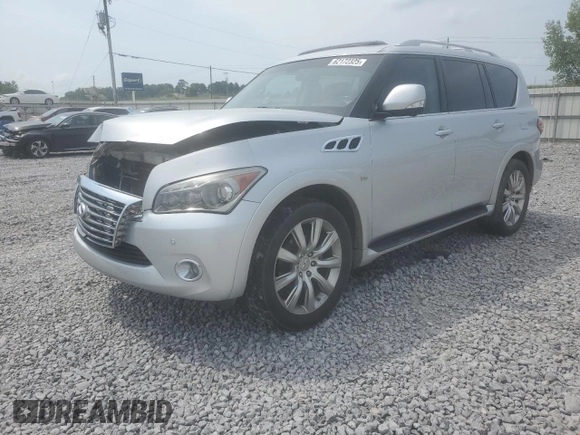 2014 Infiniti QX80 with VIN JN8AZ2NF7E9553738, listed as a Copart auction lot 62172325 with 187,697 mi miles and Salvage title. Bid and sale history available at DreamBid. Image 1.