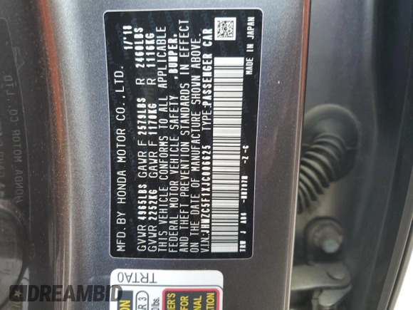 2018 Honda Clarity Plug-In Hybrid with VIN JHMZC5F1XJC006625, listed as a Copart auction lot 58942724 with 139,226 mi miles and Salvage Title. Bid and sale history available at carsss.com. Image 14.