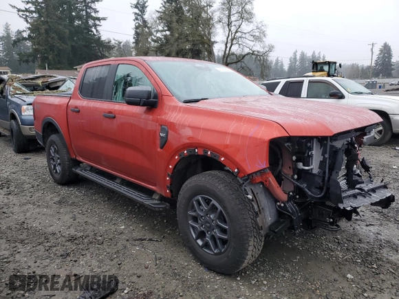 2024 Ford Ranger XLT with VIN 1FTER4HH3RLE32171, listed as a Copart auction lot 41435325 with 1,709 mi miles and Salvage Title. Bid and sale history available at carsss.com. Image 4.