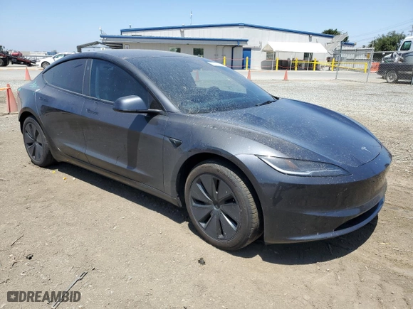 2024 Tesla Model 3 with VIN 5YJ3E1EA3RF727962, listed as a Copart auction lot 60107644 with 5,025 mi miles and Salvage Title. Bid and sale history available at carsss.com. Image 4.