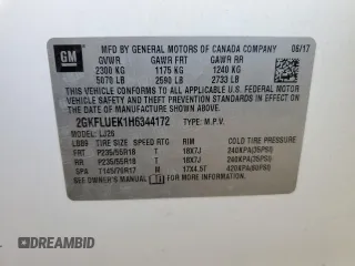 2017 GMC Terrain SLT with VIN 2GKFLUEK1H6344172, listed as a Copart auction lot 47433405 with Not Provided miles and Clean Title. Bid and sale history available at carsss.com. Image 13.