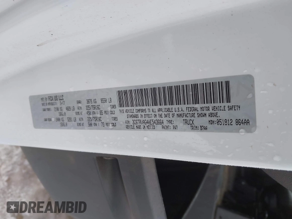 2017 Ram ProMaster Cargo with VIN 3C6TRVAG4HE543664, listed as a IAAI auction lot 41592913 with 55,665 mi miles and . Bid and sale history available at DreamBid. Image 9.