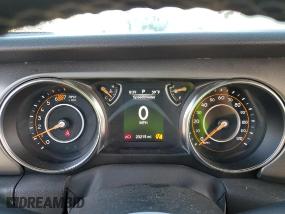 2022 Jeep Wrangler Unlimited Sport with VIN 1C4HJXDNXNW132525, listed as a Copart auction lot 72717044 with 23,215 mi miles and Salvage Title. Bid and sale history available at DreamBid. Image 9.