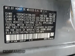 2023 Honda HR-V Sport with VIN 3CZRZ1H57PM716592, listed as a Copart auction lot 48816605 with 31,121 mi miles and Salvage Title. Bid and sale history available at carsss.com. Image 15.