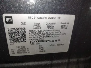 2022 Cadillac XT6 Sport with VIN 1GYKPGRS2NZ164879, listed as a IAAI auction lot 41555242 with 10,862 mi miles. Bid and sale history available at carsss.com. Image 9.
