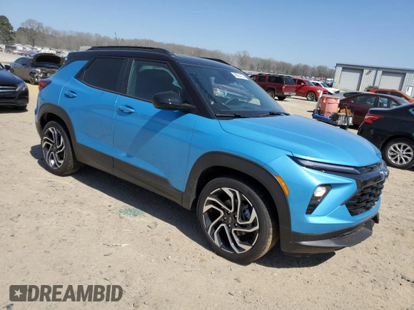 2025 Chevrolet TrailBlazer RS with VIN KL79MTSL7SB047633, listed as a Copart auction lot 49084135 with 446 mi miles and Salvage Title. Bid and sale history available at carsss.com. Image 4.