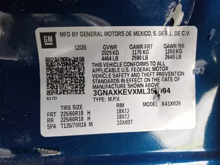 2021 Chevrolet Equinox LT z VIN 3GNAXKEVXML350994, wystawiony jako IAAI lot #42201733 z przebiegiem 31 429 mil mil oraz . Historia ofert i sprzedaży dostępna na DreamBid. Obrazek 9.