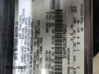 2011 Ford Fusion SEL with VIN 3FAHP0JA2BR190012, listed as a Copart auction lot 41697495 with 110,684 mi miles and Salvage Title. Bid and sale history available at carsss.com. Image 12.