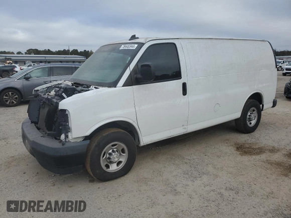 2020 Chevrolet Express Cargo Van with VIN 1GCWGAFP1L1222447, listed as a Copart auction lot 50276255 with 231,512 mi miles and Salvage Title. Bid and sale history available at carsss.com. Image 1.