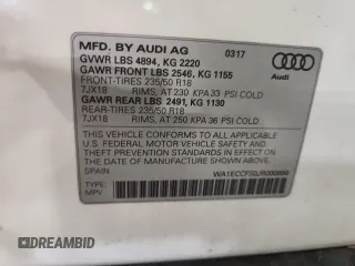 2018 Audi Q3 Premium с VIN WA1ECCFS0JR000899, выставлен на аукционе Copart как лот 59099875 с пробегом 67 354 миль миль и Списание • Salvage title. История ставок и продаж доступна на DreamBid. Изображение 14.