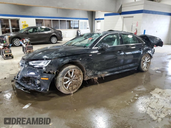2019 Audi A4 Prestige with VIN WAUFNAF44KA115190, listed as a Copart auction lot 53362945 with 0 mi miles and Salvage Title. Bid and sale history available at carsss.com. Image 1.