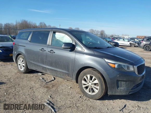 2017 Kia Sedona LX with VIN KNDMB5C12H6229530, listed as a IAAI auction lot 41817443 with 97,160 mi miles. Bid and sale history available at carsss.com. Image 1.