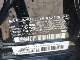 2006 Mercedes-Benz E 350 z VIN WDBUF56JX6A804739, wystawiony jako IAAI lot #42334250 z przebiegiem 145 310 mil mil oraz . Historia ofert i sprzedaży dostępna na DreamBid. Obrazek 9.