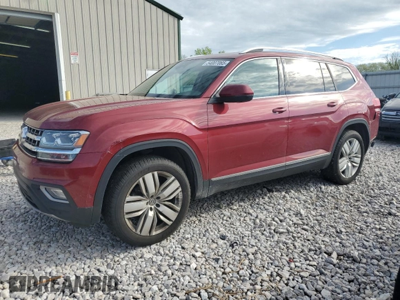 2018 Volkswagen Atlas SEL Premium with VIN 1V2NR2CA4JC575843, listed as a Copart auction lot 54007065 with 114,873 mi miles and Salvage title. Bid and sale history available at DreamBid. Image 1.