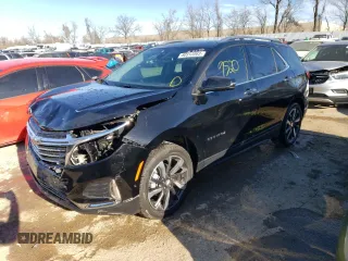 2023 Chevrolet Equinox Premier z VIN 3GNAXNEG9PL114974, wystawiony jako Copart lot #80312063 z przebiegiem 9 520 mil mil oraz Szkoda całkowita • Salvage title. Historia ofert i sprzedaży dostępna na DreamBid. Obrazek 1.