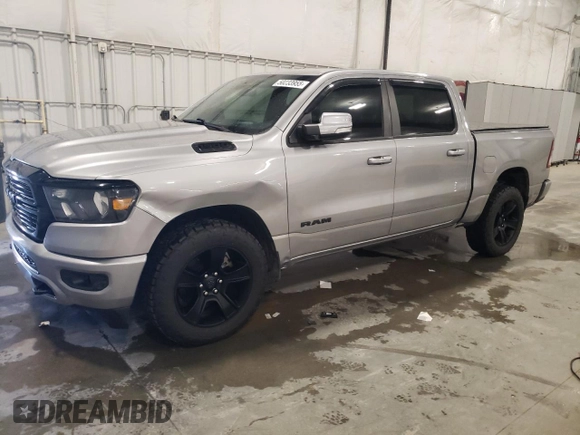 2020 Ram 1500 Big Horn with VIN 1C6SRFFTXLN159366, listed as a Copart auction lot 50233955 with 67,251 mi miles and Salvage Title. Bid and sale history available at carsss.com. Image 1.
