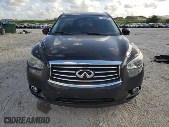 2013 Infiniti JX35 with VIN 5N1AL0MMXDC318989, listed as a Copart auction lot 77993874 with 51,097 mi miles and Non Repairable. Bid and sale history available at carsss.com. Image 5.