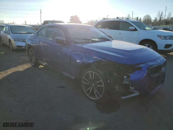 2022 BMW 2 Series M240i xDrive with VIN 3MW53CM07N8C64965, listed as a Copart auction lot 42106755 with 37,010 mi miles and Salvage Title. Bid and sale history available at carsss.com. Image 4.