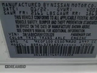 2022 Nissan Sentra SV with VIN 3N1AB8CV6NY235328, listed as a Copart auction lot 53726225 with 59,390 mi miles and Salvage Title. Bid and sale history available at carsss.com. Image 12.