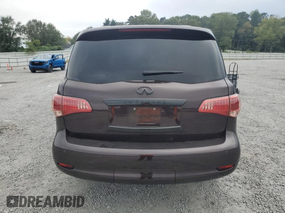 2012 Infiniti QX56 7-passenger with VIN JN8AZ2NFXC9517801, listed as a Copart auction lot 72724824 with 131,185 mi miles and Salvage Title. Bid and sale history available at carsss.com. Image 6.