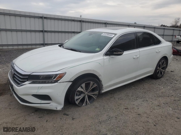 2021 Volkswagen Passat 2.0T SE with VIN 1VWSA7A34MC012368, listed as a Copart auction lot 81238444 with 74,610 mi miles and Salvage Title. Bid and sale history available at carsss.com. Image 1.