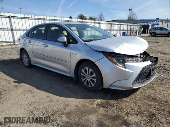 2020 Toyota Corolla Hybrid LE with VIN JTDEBRBE4LJ007061, listed as a Copart auction lot 46159535 with 43,698 mi miles and Salvage Title. Bid and sale history available at carsss.com. Image 4.