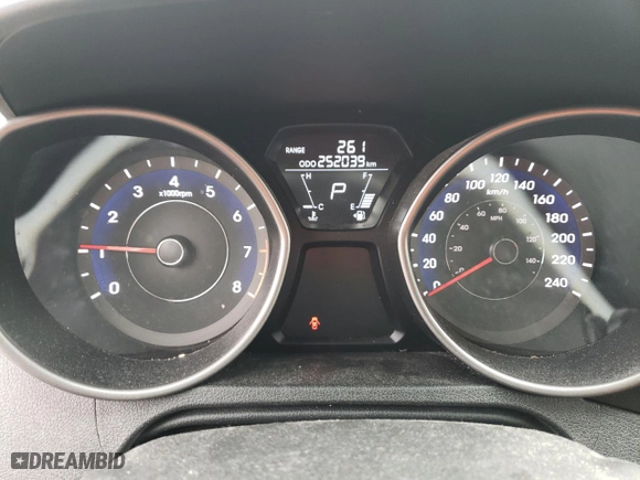 2013 Hyundai Elantra GLS PZEV with VIN 5NPDH4AEXDH192869, listed as a Copart auction lot 51993775 with 252,039 mi miles and Salvage Title. Bid and sale history available at carsss.com. Image 9.