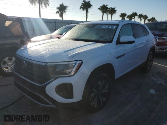 2024 Volkswagen Atlas SE with VIN 1V2DE2CA8RC224596, listed as a Copart auction lot 74582794 with Not provided miles and Salvage title. Bid and sale history available at DreamBid. Image 1.