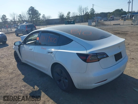 2022 Tesla Model 3 with VIN 5YJ3E1EA5NF315004, listed as a IAAI auction lot 41429800 with Not Provided miles. Bid and sale history available at carsss.com. Image 3.