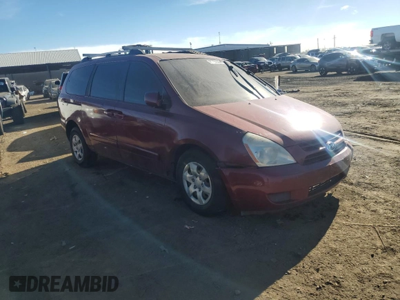 2009 Kia Sedona LX with VIN KNDMB233496272221, listed as a Copart auction lot 81194384 with 227,139 mi miles and Salvage Title. Bid and sale history available at carsss.com. Image 4.