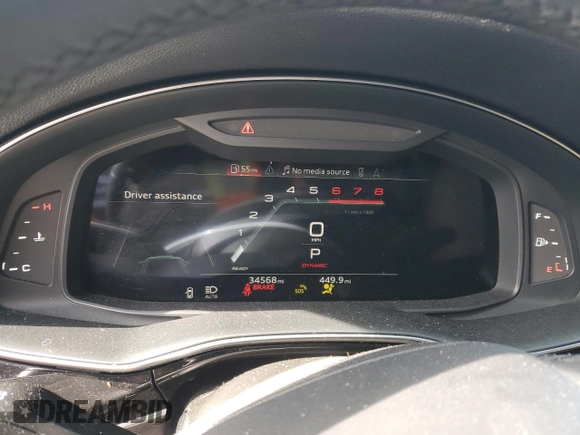 2022 Audi Q8 Premium Plus with VIN WA1BVBF1XND010860, listed as a Copart auction lot 43345745 with 34,568 mi miles and Salvage Title. Bid and sale history available at carsss.com. Image 9.