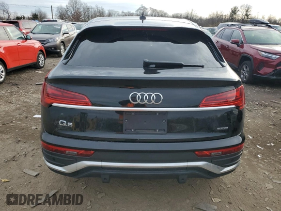 2023 Audi Q5 Sportback S line Premium Plus with VIN WA15AAFY2P2069934, listed as a Copart auction lot 83076934 with Not provided miles and Salvage title. Bid and sale history available at DreamBid. Image 6.