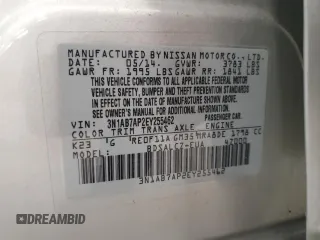 2014 Nissan Sentra SV z VIN 3N1AB7AP2EY255462, wystawiony jako Copart lot #59922945 z przebiegiem 75 860 mil mil oraz Szkoda całkowita • Salvage title. Historia ofert i sprzedaży dostępna na DreamBid. Obrazek 12.