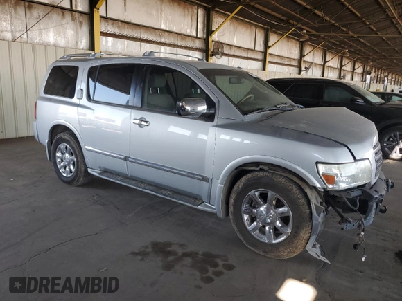2007 Infiniti QX56 with VIN 5N3AA08A17N800403, listed as a Copart auction lot 69487054 with 107,007 mi miles and Salvage Title. Bid and sale history available at carsss.com. Image 4.