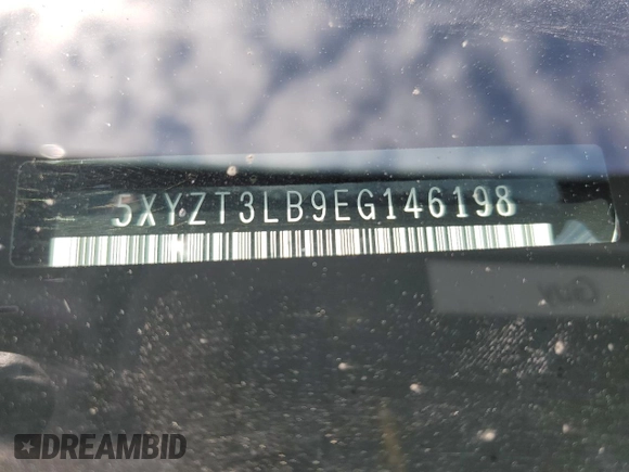 2014 Hyundai Santa Fe with VIN 5XYZT3LB9EG146198, listed as a Copart auction lot 61408505 with 92,499 mi miles and Salvage title. Bid and sale history available at DreamBid. Image 13.