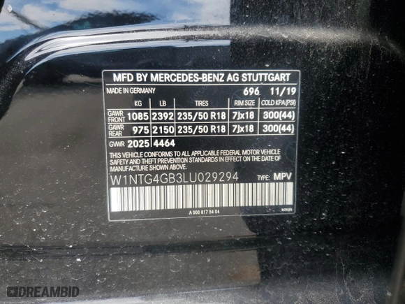 2020 Mercedes-Benz GLA with VIN W1NTG4GB3LU029294, listed as a Copart auction lot 48982225 with 62,858 mi miles and Salvage Title. Bid and sale history available at carsss.com. Image 15.