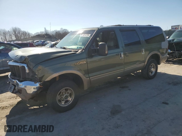 2001 Ford Excursion Limited z VIN 1FMNU43S81EA48392, wystawiony jako Copart lot #50074235 z przebiegiem 191 321 mil mil oraz Szkoda całkowita • Salvage title. Historia ofert i sprzedaży dostępna na DreamBid. Obrazek 1.