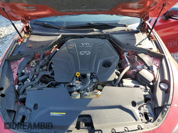 2020 Infiniti Q60 Red Sport 400 with VIN JN1FV7EL3LM460437, listed as a Copart auction lot 78080804 with 55,518 mi miles and Clean title. Bid and sale history available at DreamBid. Image 11.